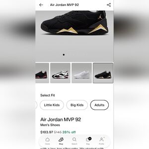 Jordan Adults Sneakers - Black with Gold Accents